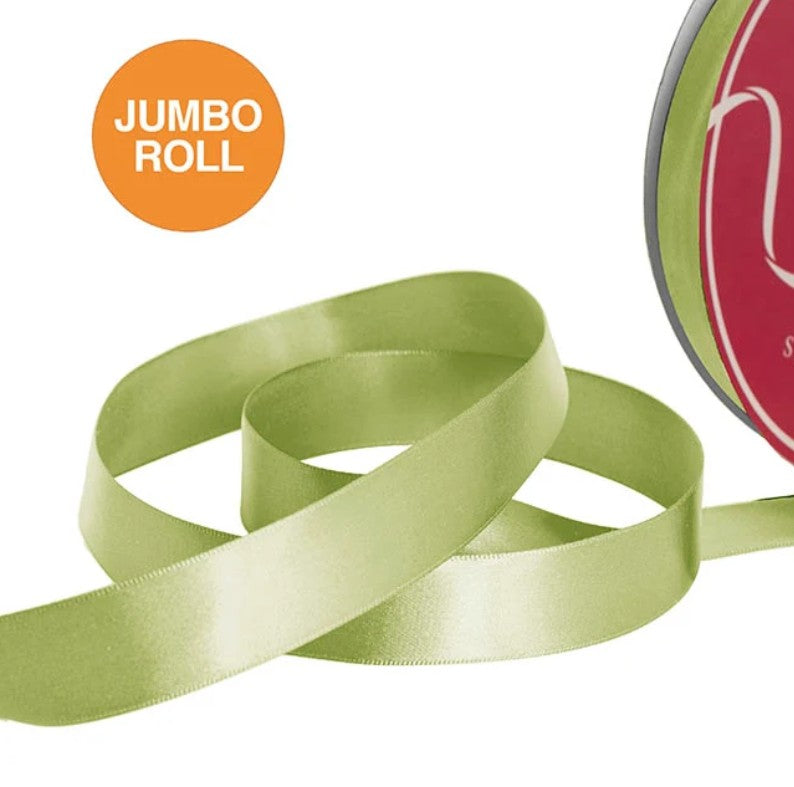Jumbo Bulk Ribbon Single Face Satin Green (10mmx50yd)