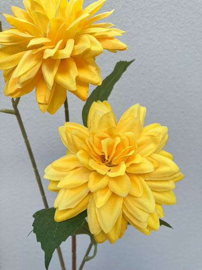artificial silk yellow dahlias