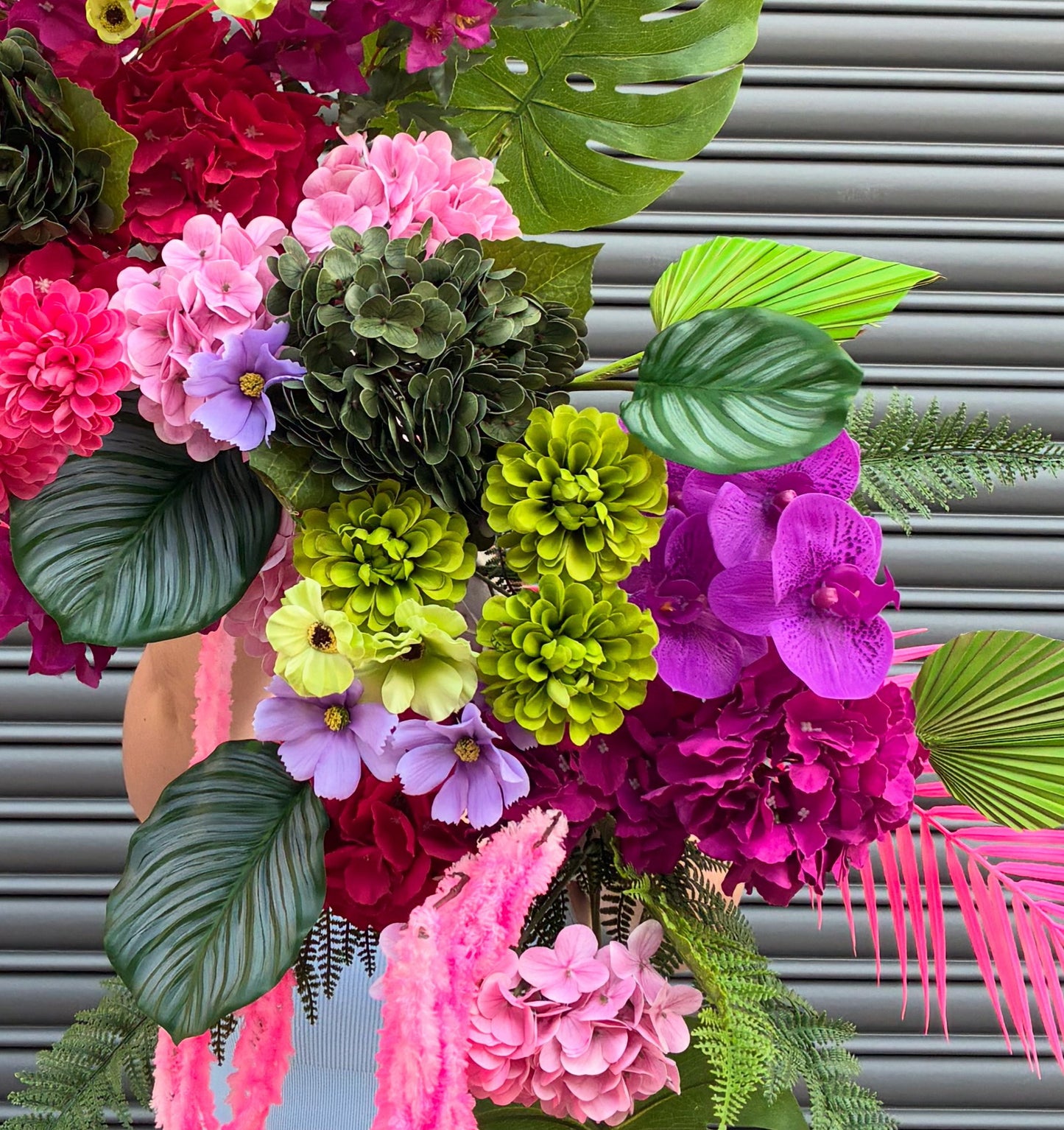 Artificial Pom Pom Dahlia Green