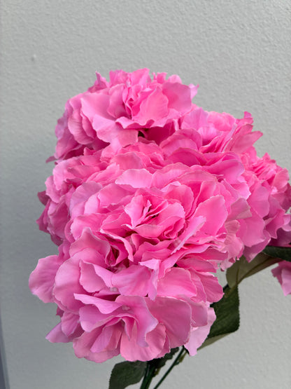 Manojo De Hortensias Artificiales Rosa Fuerte
