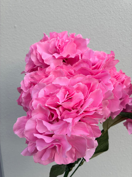 Manojo De Hortensias Artificiales Rosa Fuerte