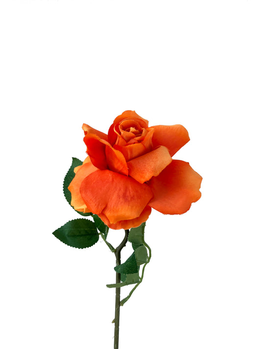 La rose artificielle classique en soie orange
