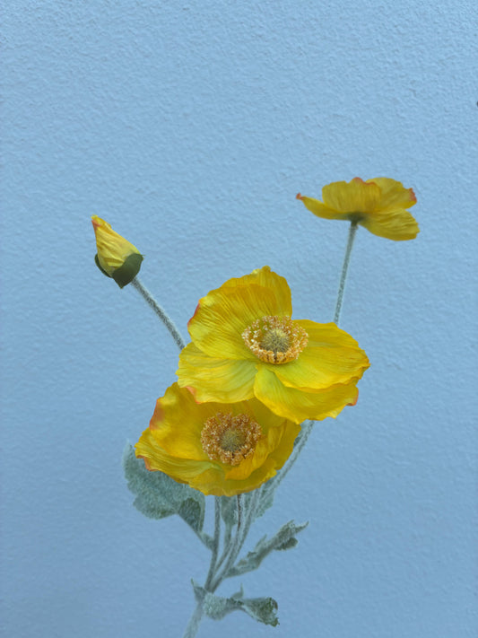 Artificial Poppy Yellow