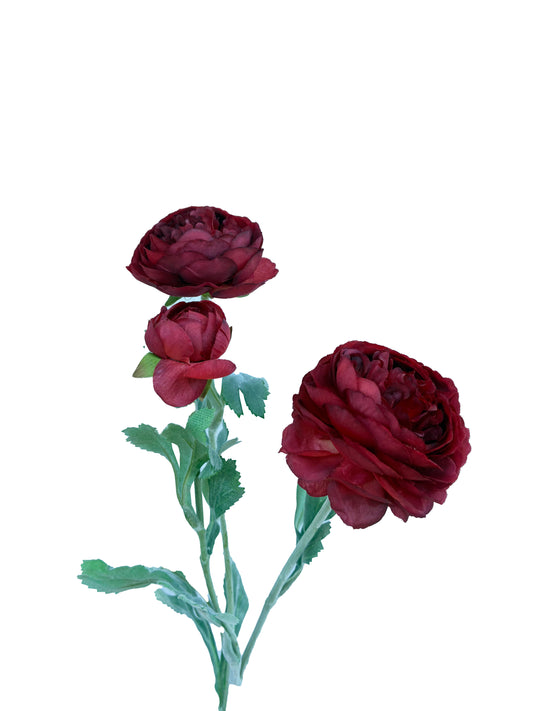 Artificial Ranunculus Rose Deep Red