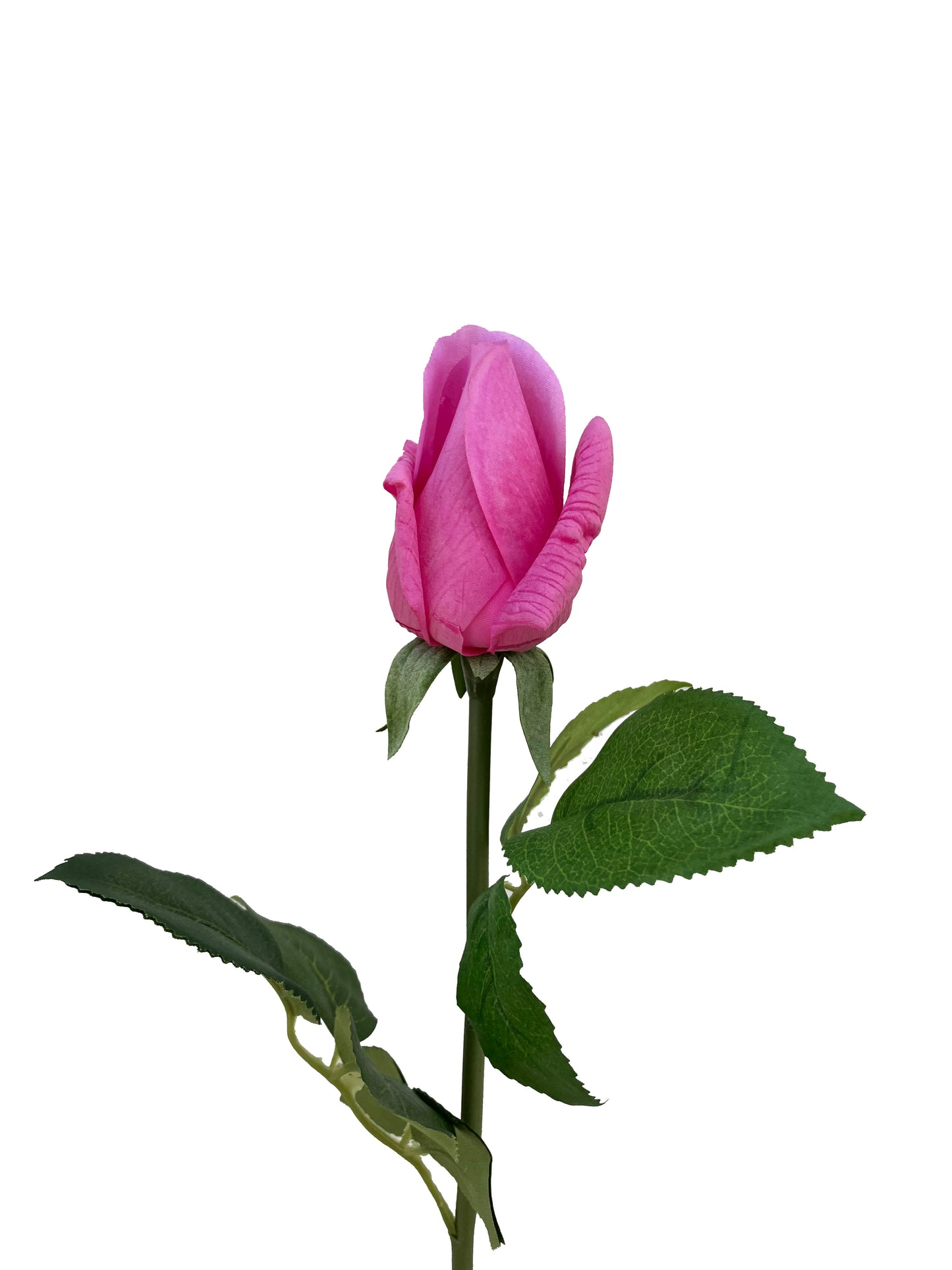 Artificial Real Touch Rose Bud Hot Pink