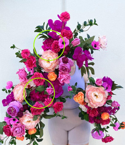 Manojo De Hortensias Artificiales Rosa Fuerte