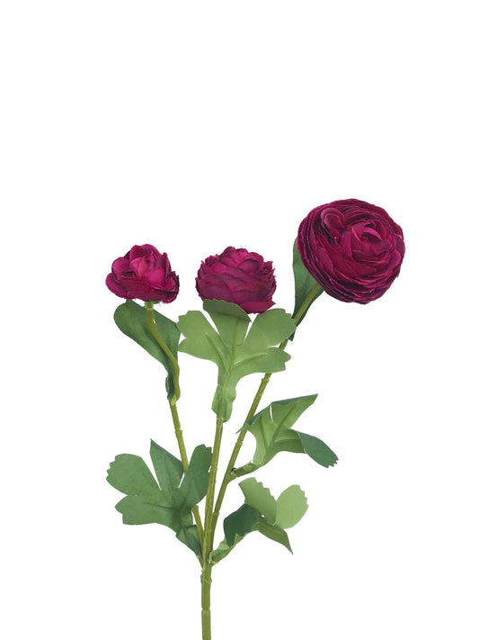 Artificial Ranunculus Rose Ruby