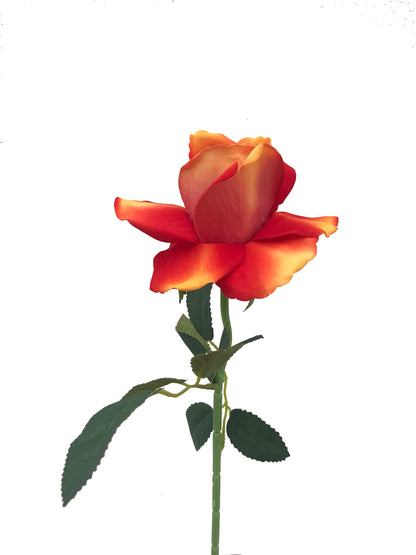 artificial velvet rose orange