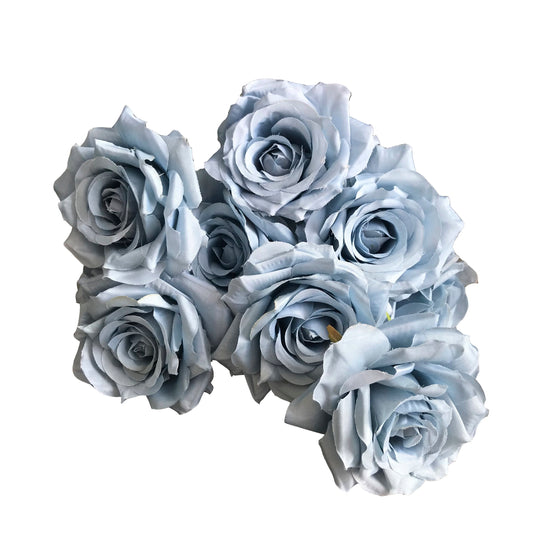 artificial rose bunch light blue